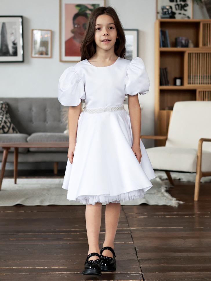 Платье для девочки БУШОН ST34, праздничное цвет белый