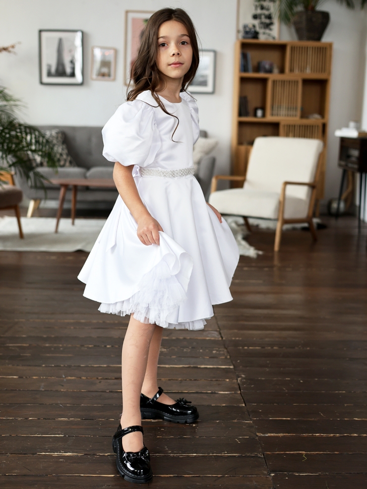 Платье для девочки БУШОН ST34, праздничное цвет белый