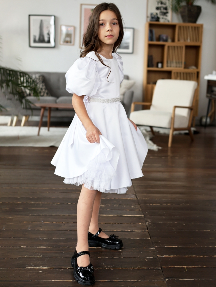 Платье для девочки БУШОН ST34, праздничное цвет белый