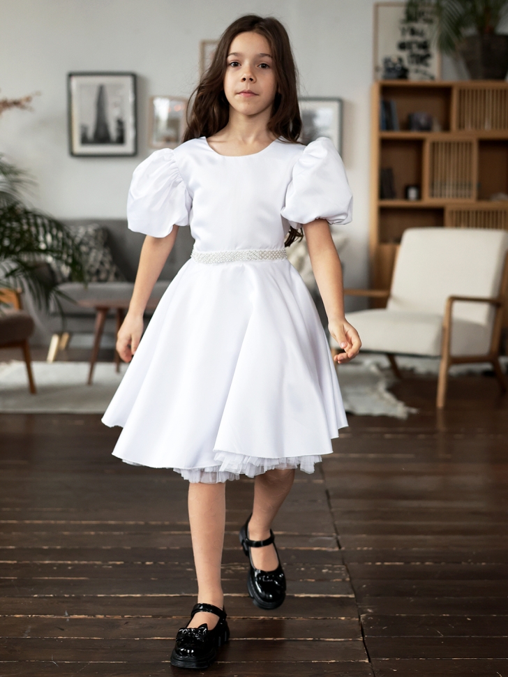 Платье для девочки БУШОН ST34, праздничное цвет белый