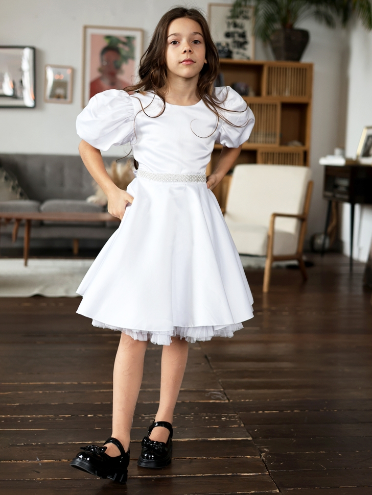 Платье для девочки БУШОН ST34, праздничное цвет белый