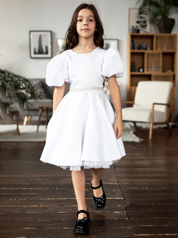 Платье для девочки БУШОН ST34, праздничное цвет белый
