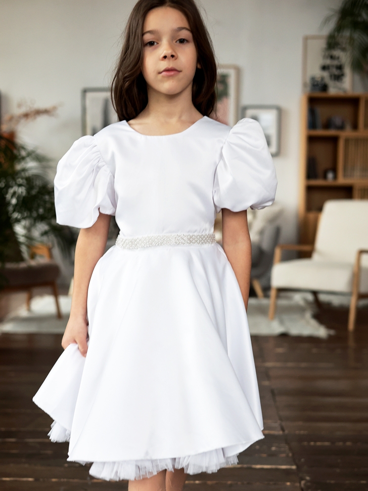 Платье для девочки БУШОН ST34, праздничное цвет белый