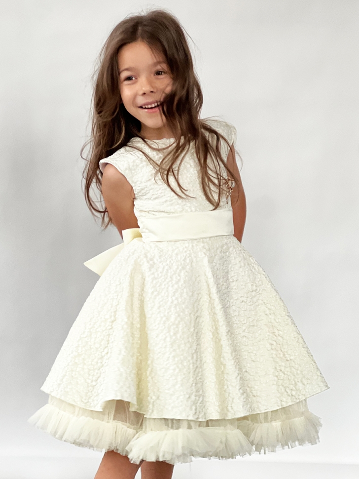 Платье для девочки праздничное БУШОН ST36, цвет айвори 