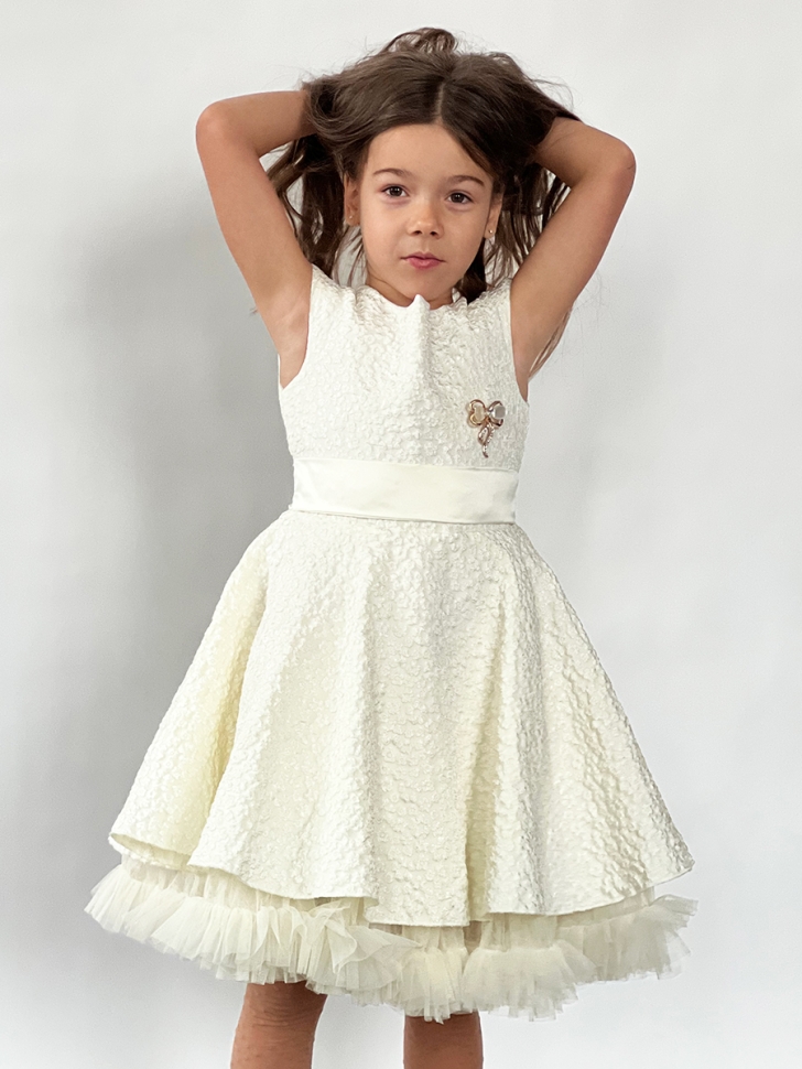 Платье для девочки праздничное БУШОН ST36, цвет айвори 