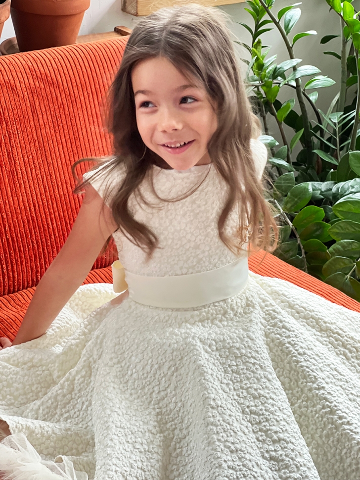 Платье для девочки праздничное БУШОН ST36, цвет айвори 