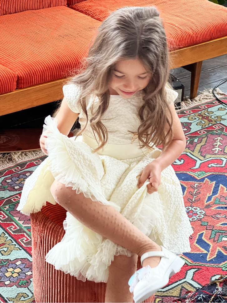 Платье для девочки праздничное БУШОН ST36, цвет айвори 