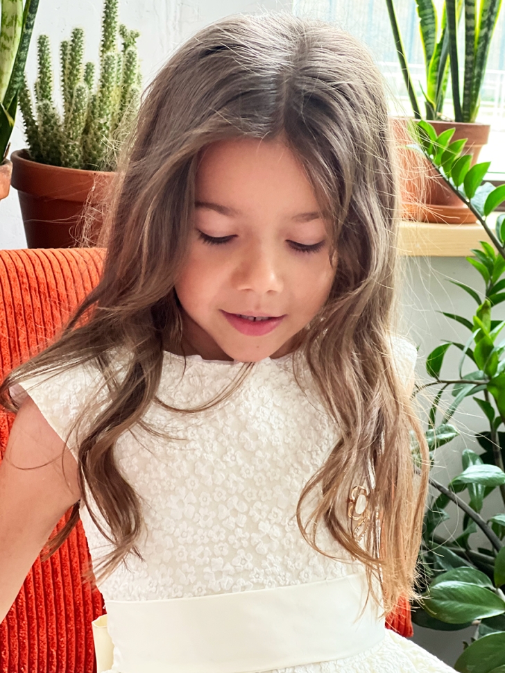 Платье для девочки праздничное БУШОН ST36, цвет айвори 