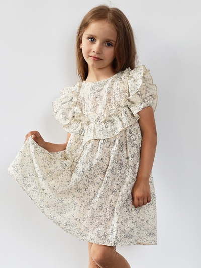 Платье для девочки вискоза БУШОН ST69, цвет бежевый