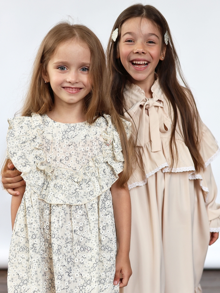 Платье для девочки вискоза БУШОН ST69, цвет бежевый 