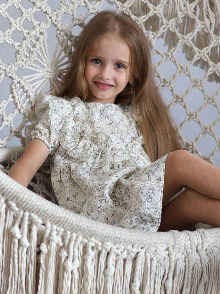 Платье для девочки вискоза БУШОН ST69, цвет бежевый 