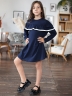 Платье для девочки школьное БУШОН SK33, цвет темно-синий
