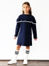 Платье для девочки школьное БУШОН SK33, цвет темно-синий