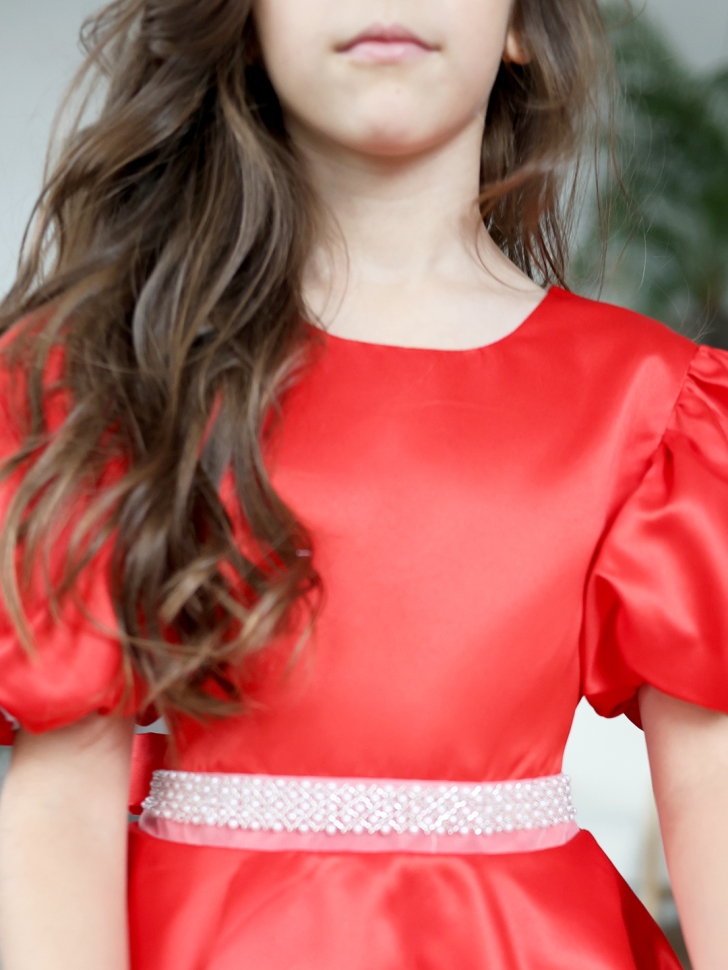 Платье для девочки БУШОН ST34, праздничное цвет красный