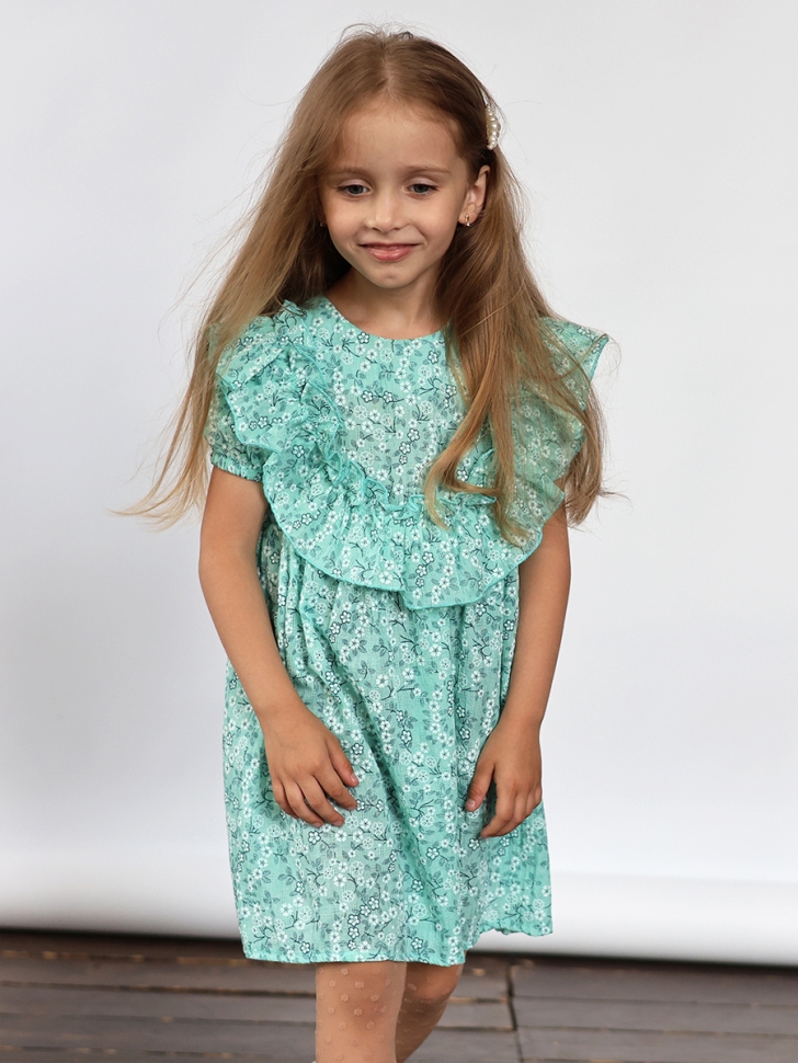 Платье для девочки вискоза БУШОН ST69, цвет бирюза 