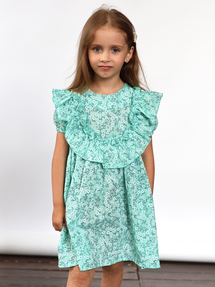 Платье для девочки вискоза БУШОН ST69, цвет бирюза 