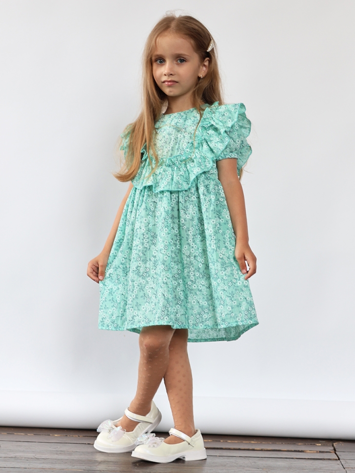 Платье для девочки вискоза БУШОН ST69, цвет бирюза 