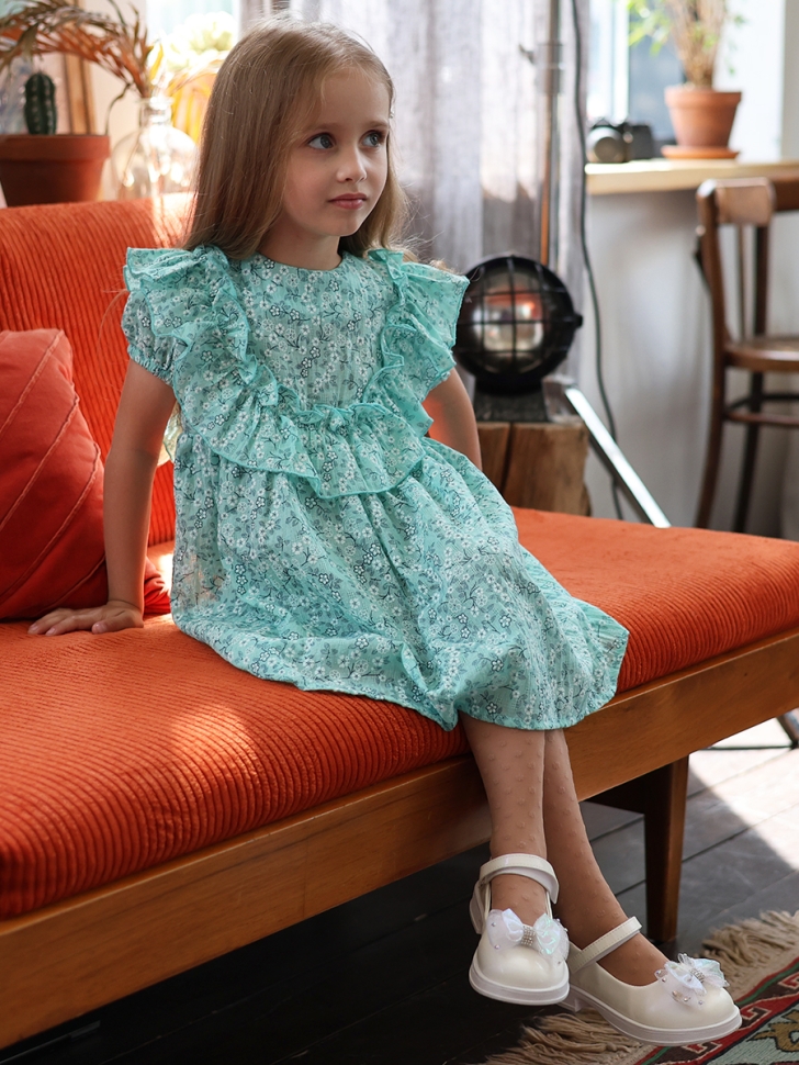 Платье для девочки вискоза БУШОН ST69, цвет бирюза 