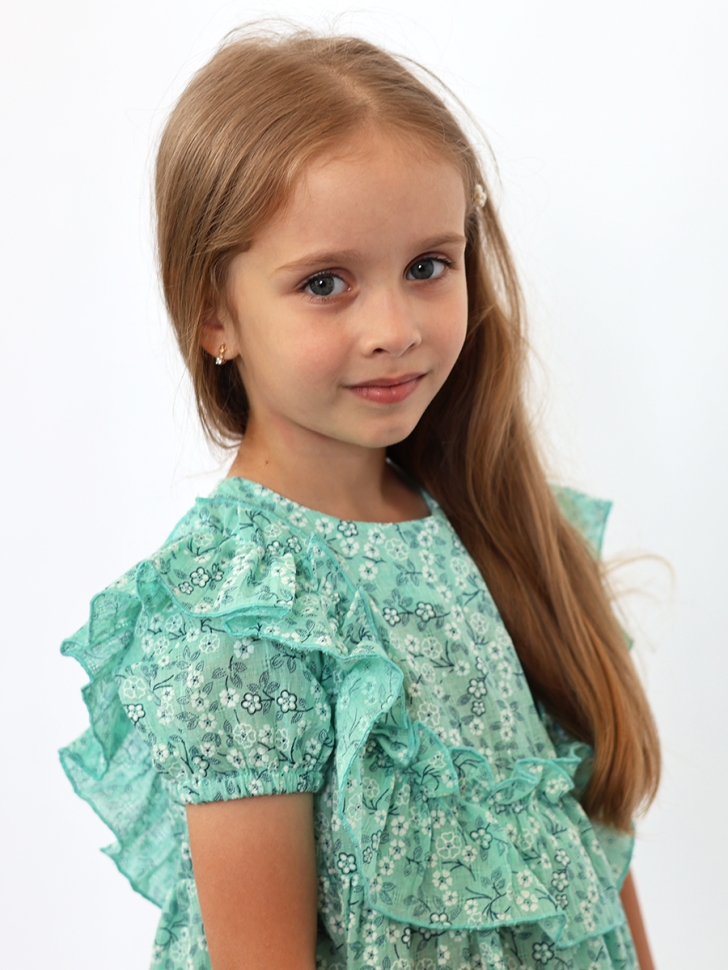 Платье для девочки вискоза БУШОН ST69, цвет бирюза 