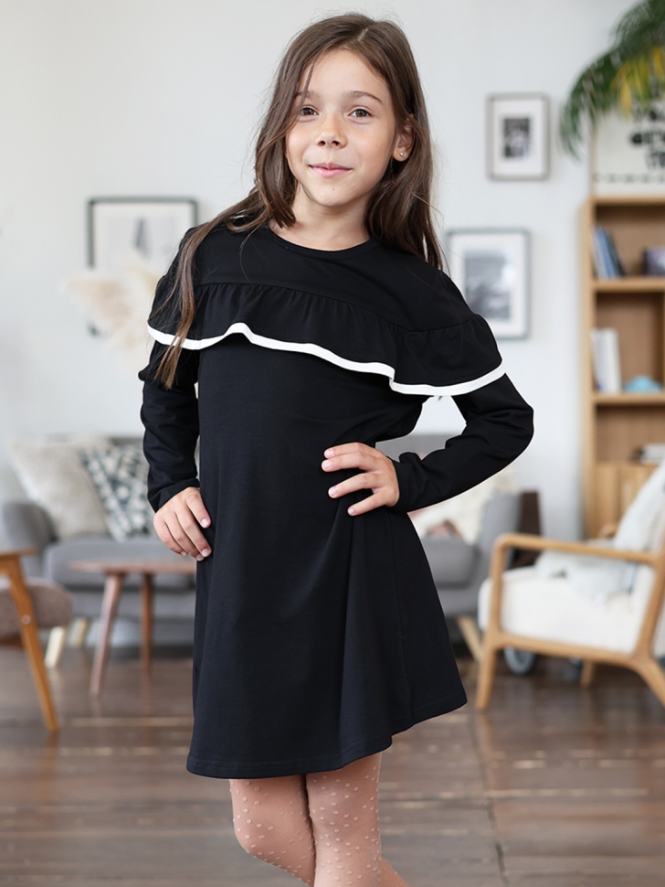 Платье для девочки школьное БУШОН SK33, цвет черный