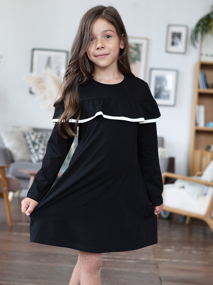Платье для девочки школьное БУШОН SK33, цвет черный