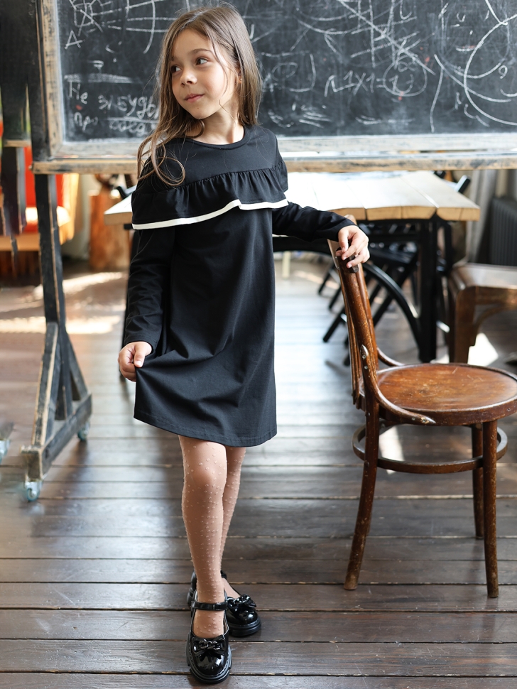 Платье для девочки школьное БУШОН SK33, цвет черный