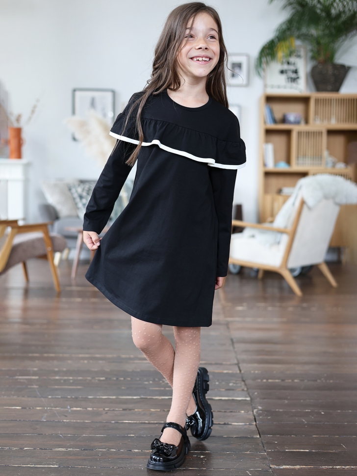 Платье для девочки школьное БУШОН SK33, цвет черный