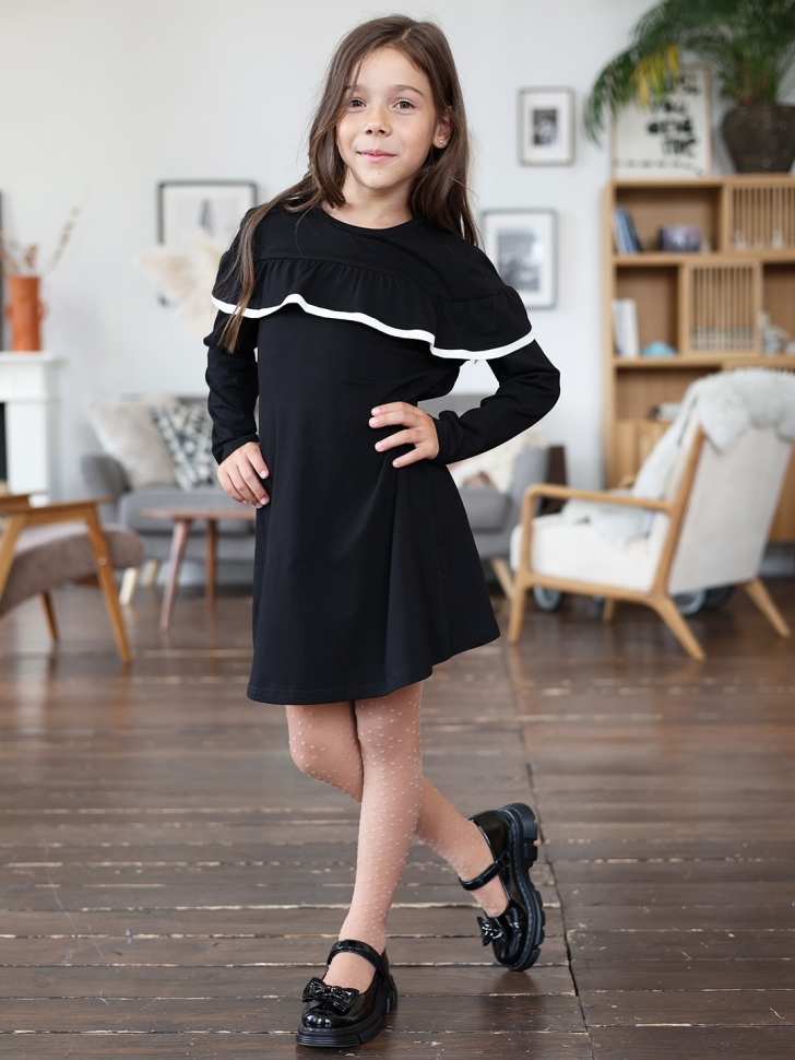 Платье для девочки школьное БУШОН SK33, цвет черный