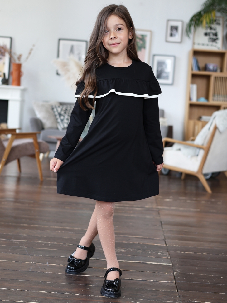 Платье для девочки школьное БУШОН SK33, цвет черный