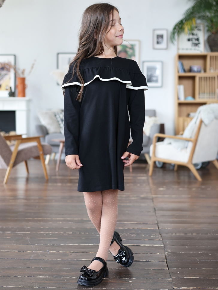 Платье для девочки школьное БУШОН SK33, цвет черный