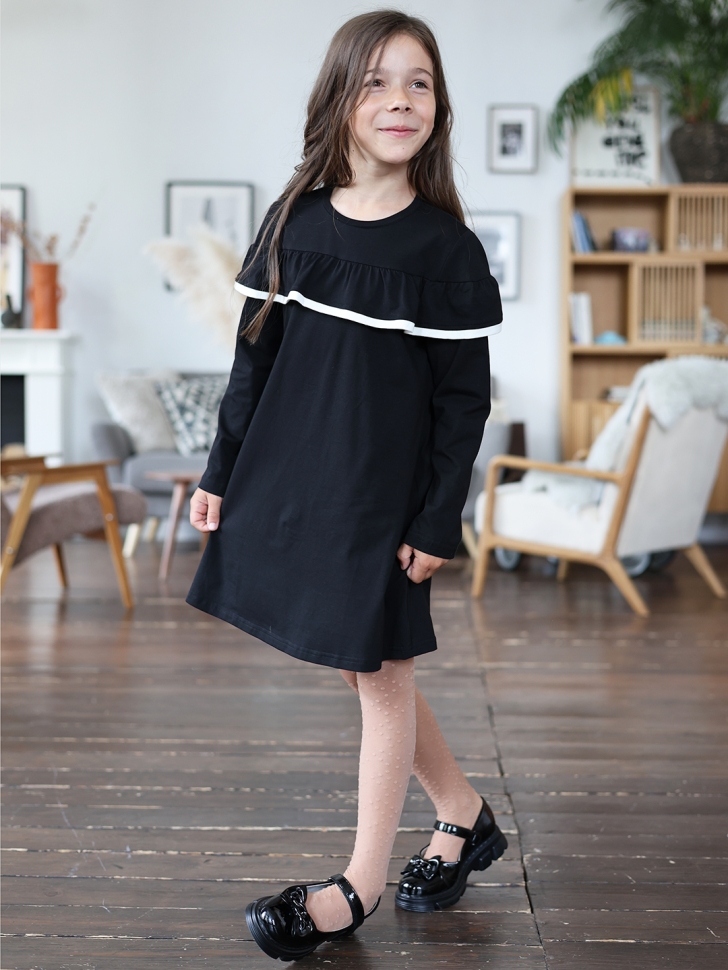 Платье для девочки школьное БУШОН SK33, цвет черный