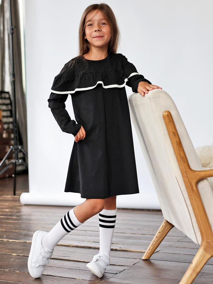 Платье для девочки школьное БУШОН SK33, цвет черный