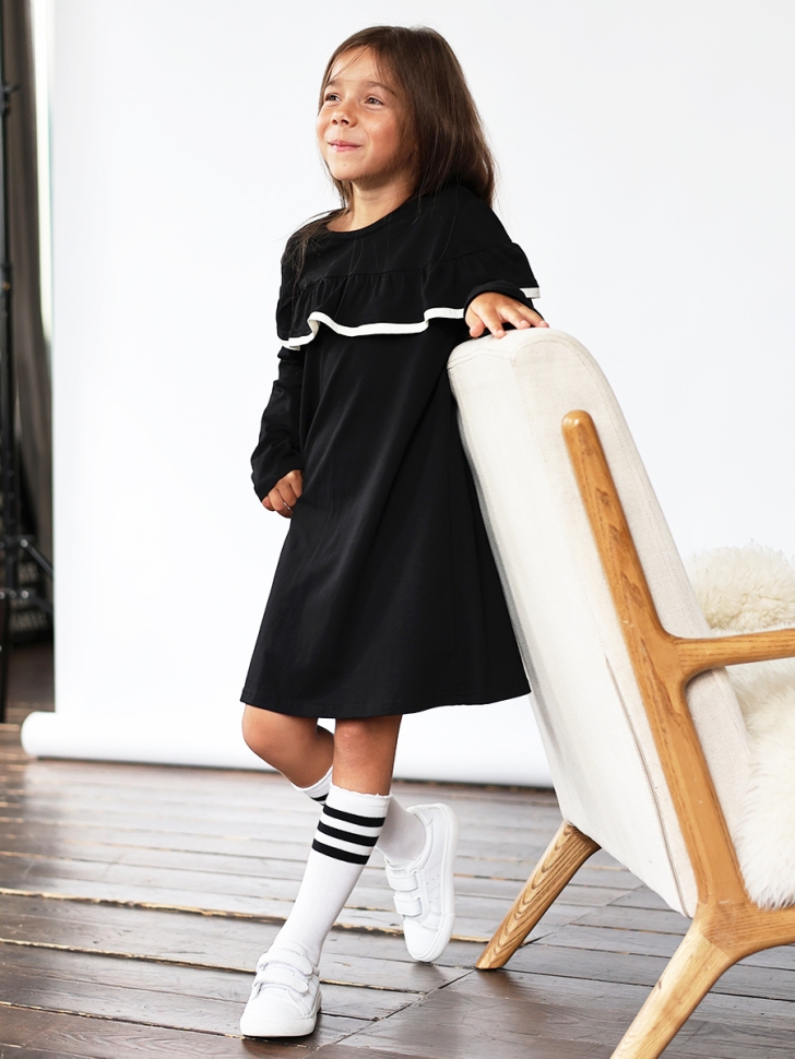 Платье для девочки школьное БУШОН SK33, цвет черный