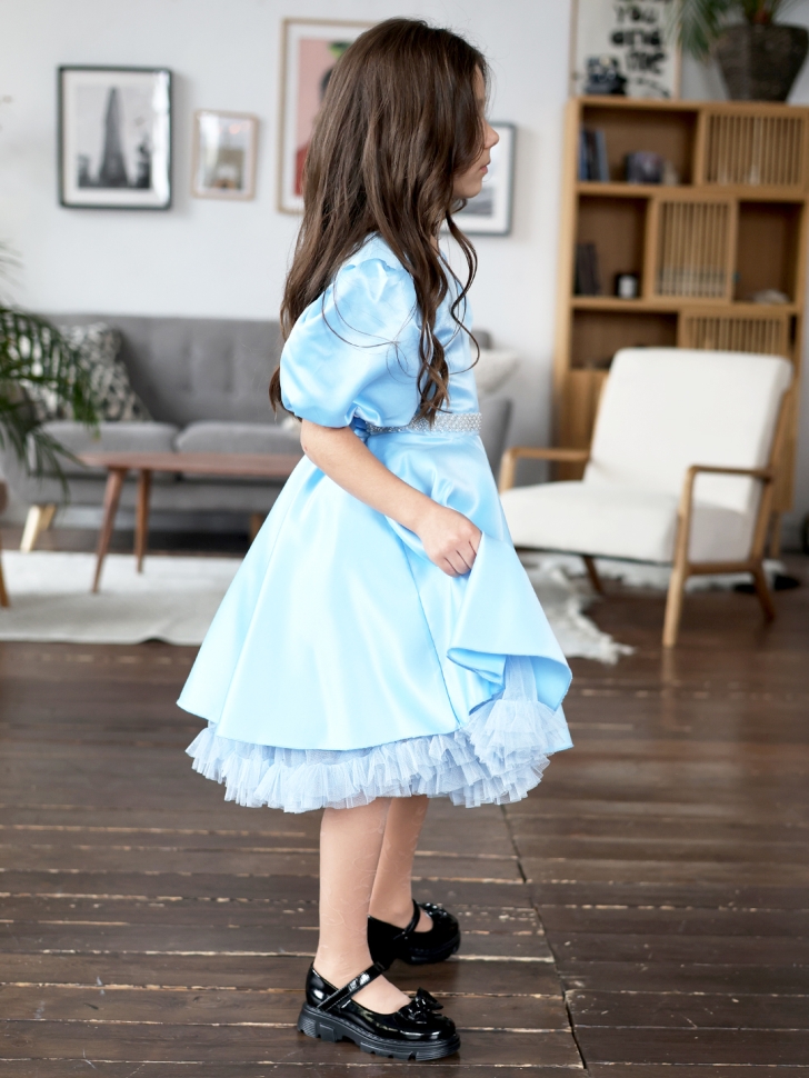 Платье для девочки БУШОН ST34, праздничное цвет голубой