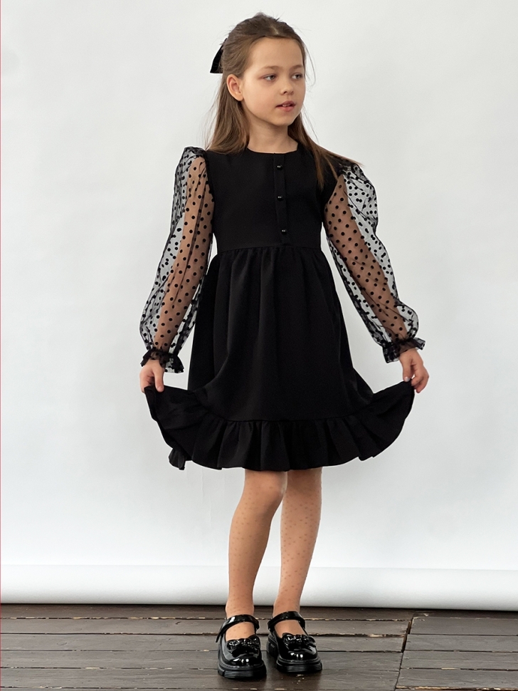 Платье для девочки нарядное БУШОН ST52, цвет черный 