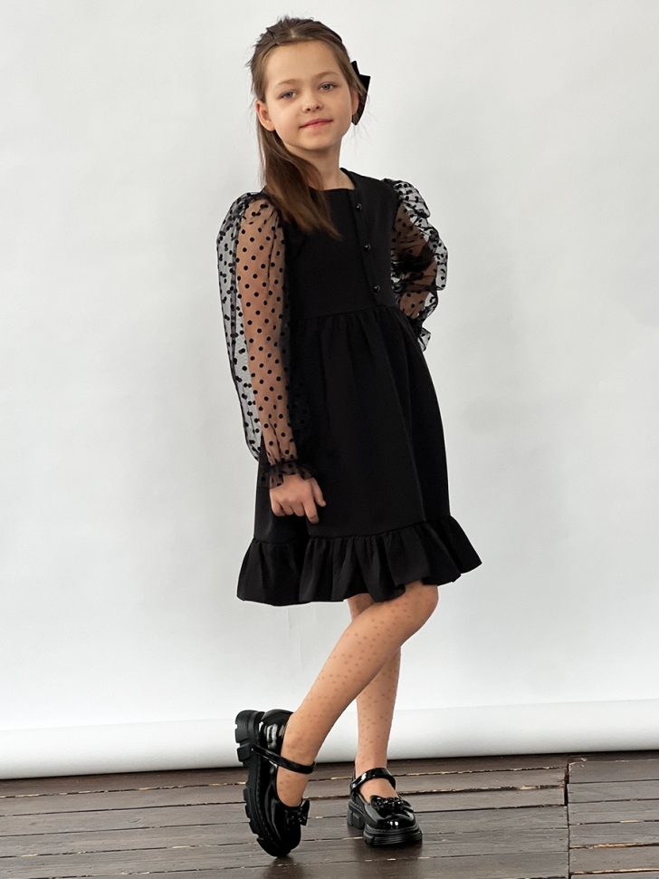 Платье для девочки нарядное БУШОН ST52, цвет черный 