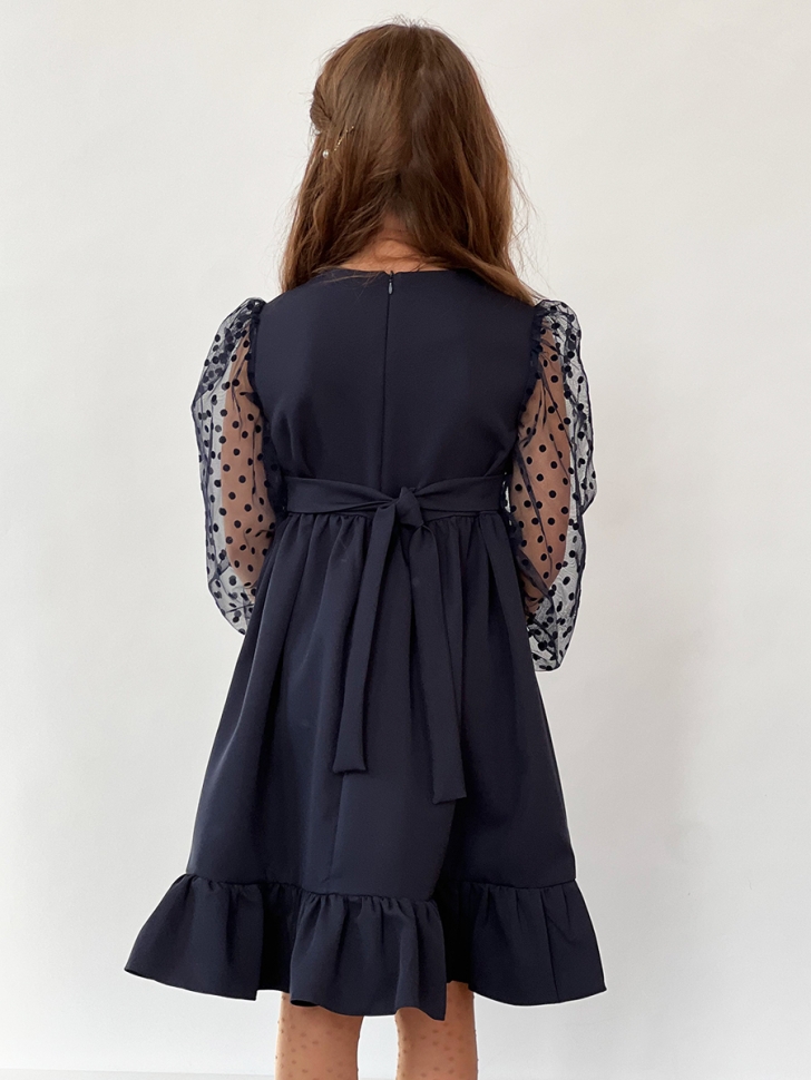 Платье для девочки нарядное БУШОН ST52, цвет темно-синий