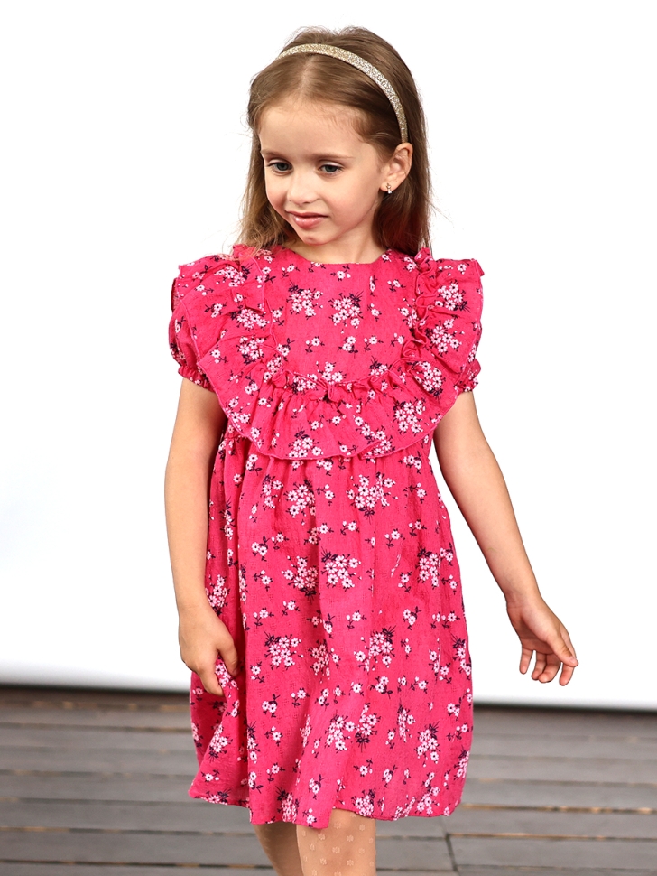 Платье для девочки вискоза БУШОН ST69, цвет малиновый