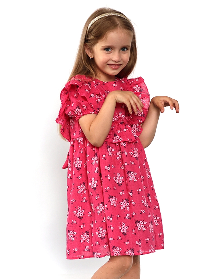 Платье для девочки вискоза БУШОН ST69, цвет малиновый