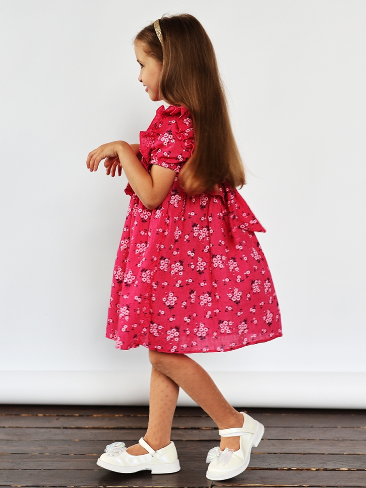 Платье для девочки вискоза БУШОН ST69, цвет малиновый