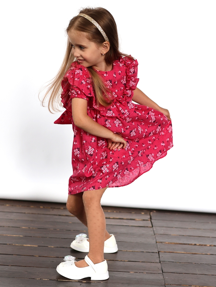 Платье для девочки вискоза БУШОН ST69, цвет малиновый