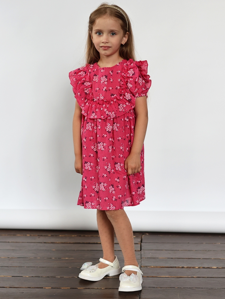 Платье для девочки вискоза БУШОН ST69, цвет малиновый