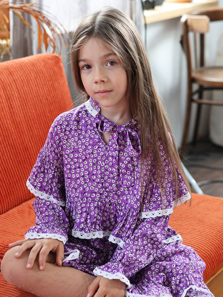 Платье для девочки нарядное БУШОН ST60, цвет фиолетовый