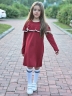 Платье для девочки школьное БУШОН SK33, цвет бордовый