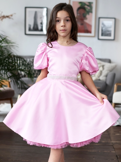 Платье для девочки БУШОН ST34, праздничное цвет розовый
