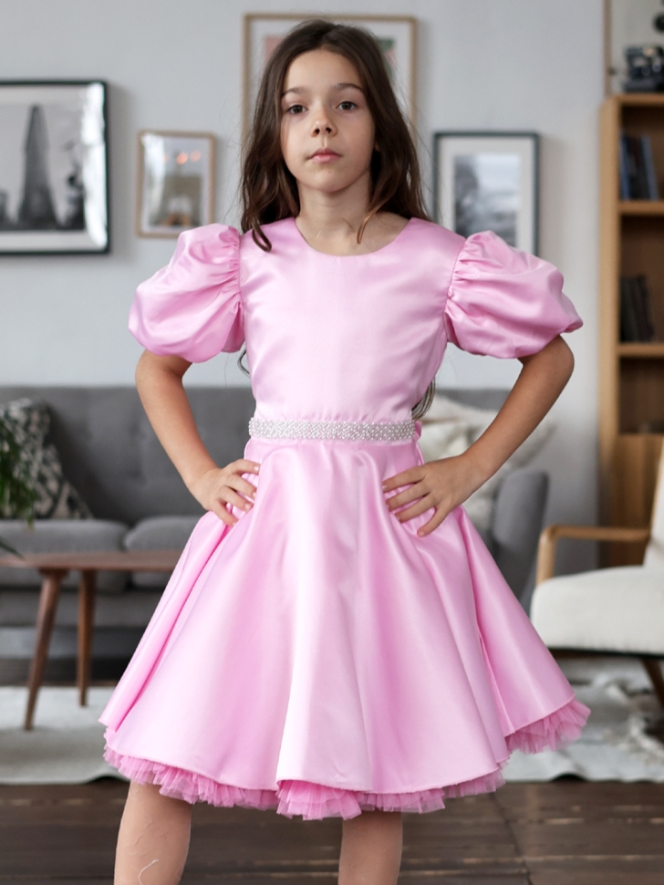 Платье для девочки БУШОН ST34, праздничное цвет розовый