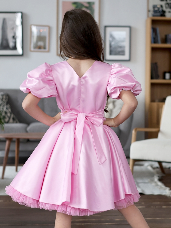 Платье для девочки БУШОН ST34, праздничное цвет розовый