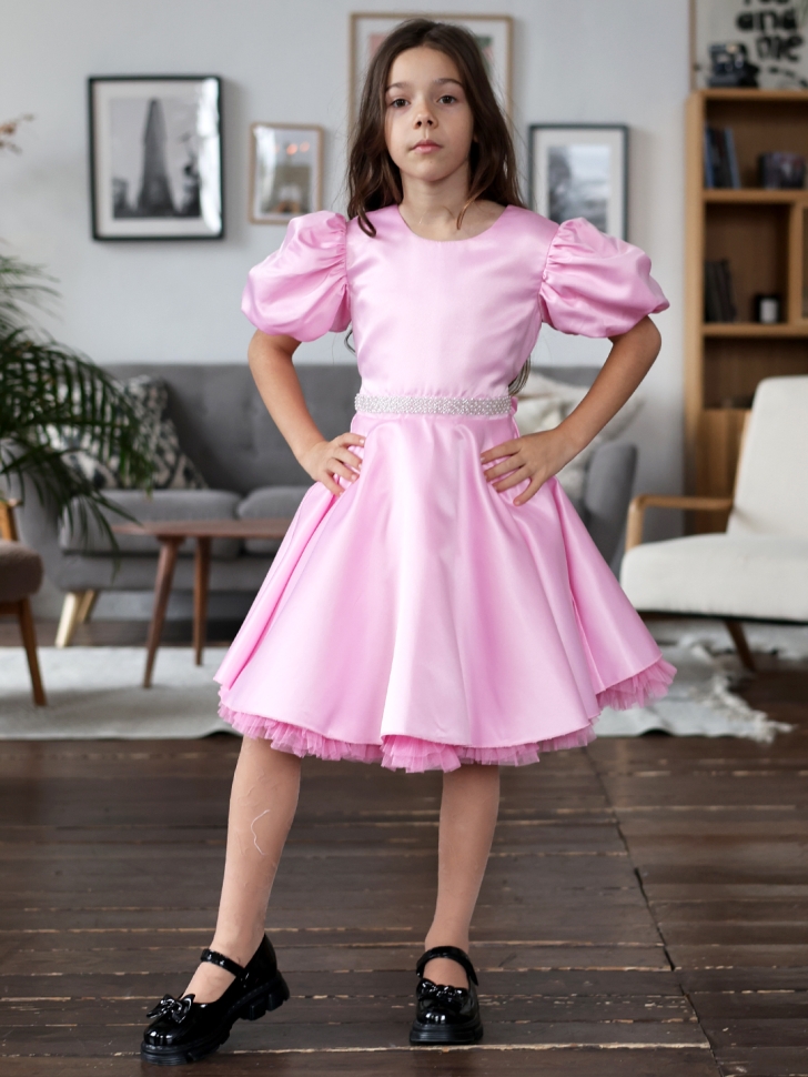 Платье для девочки БУШОН ST34, праздничное цвет розовый