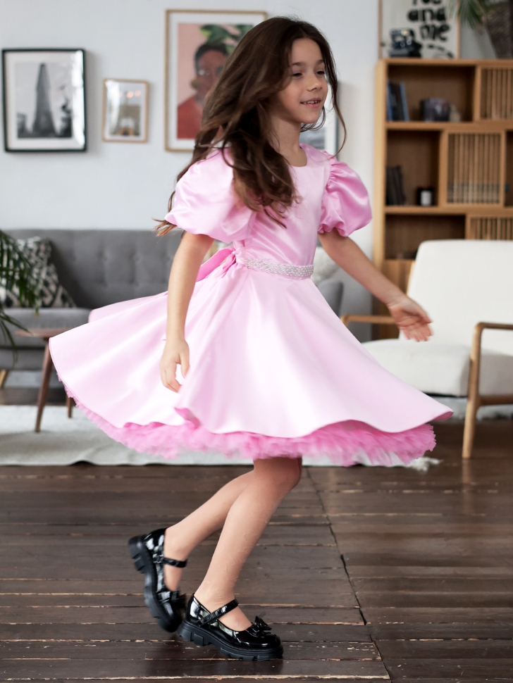 Платье для девочки БУШОН ST34, праздничное цвет розовый