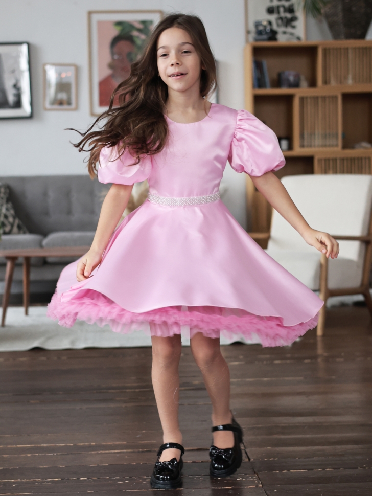 Платье для девочки БУШОН ST34, праздничное цвет розовый